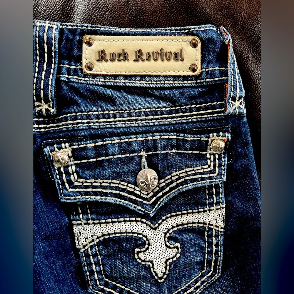 Rock Revival denim jeans for women.Size 26 straight legged.Madison Straight.